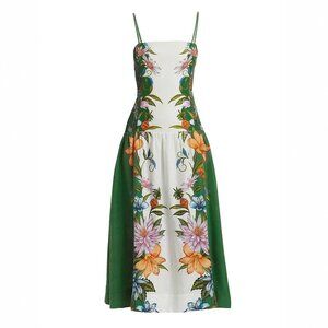 Farm Rio Off-White Sweet Bloom reamscape Midi Dress - Size Large